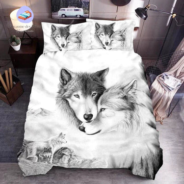 Housse de Couette Loup Gris